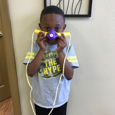 boy using sedation mask