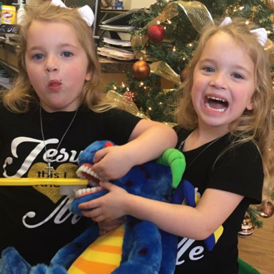 Two young girl patients