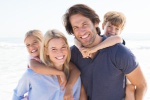 mother and father with children