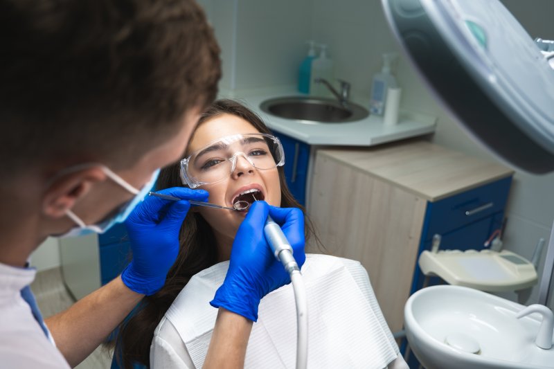 A patient receiving a root canal in San Antonio